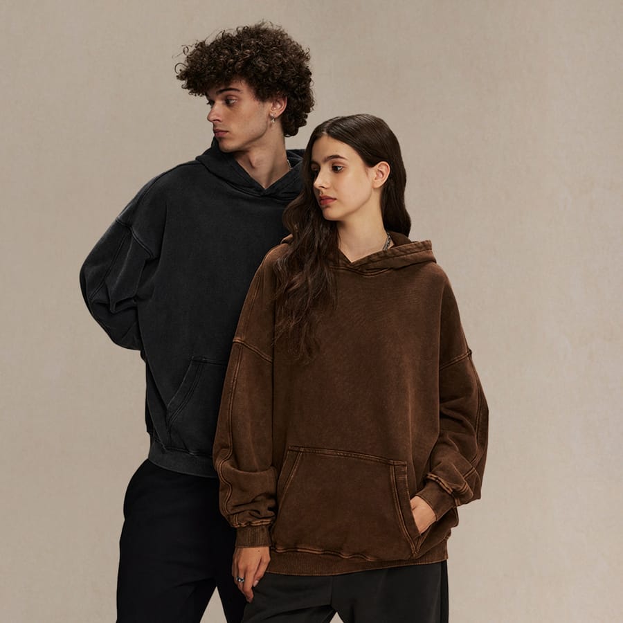 Thick French Terry 420Gsm Vintage Wash Hoodie thumbnail 2