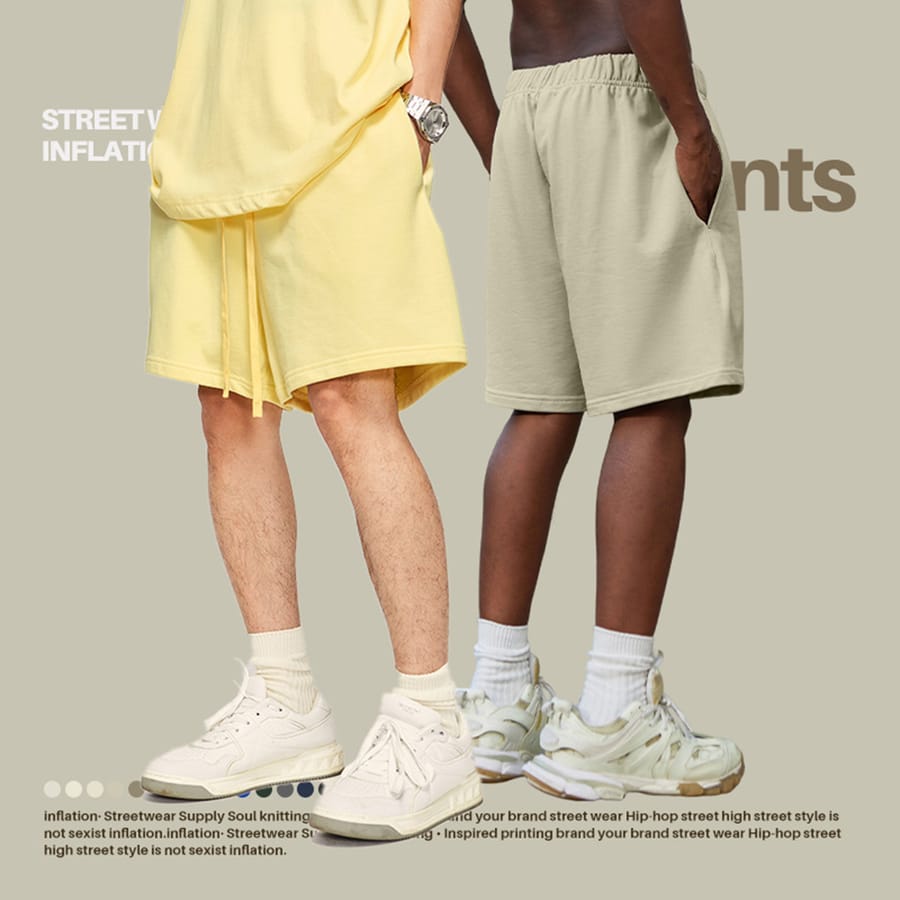 Thick Heavy Basic Shorts Street Trendy 425GSM thumbnail 5