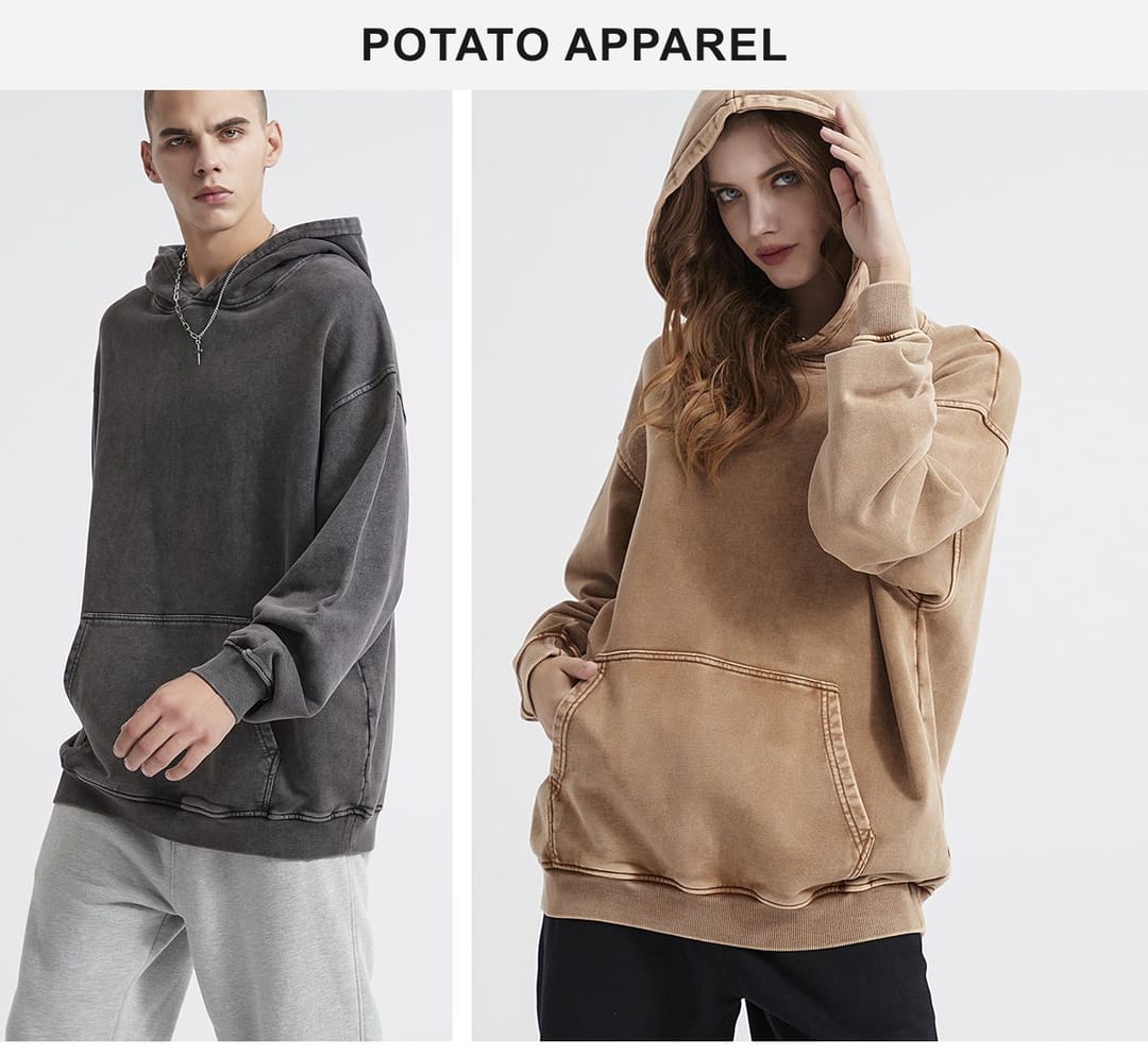 Thick Snow Wash Cotton Terry Hoodie 420Gsm – detail 11