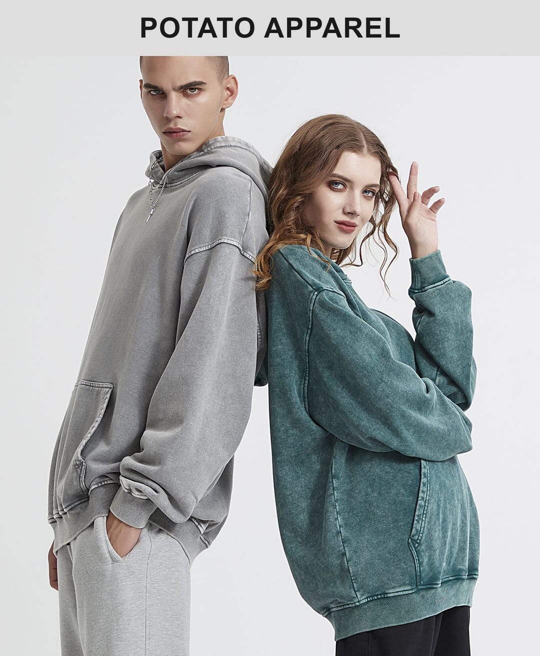 Thick Snow Wash Cotton Terry Hoodie 420Gsm – detail 12