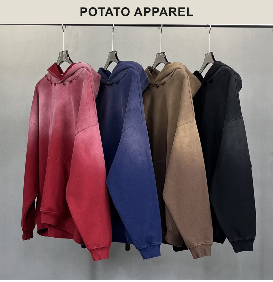 Thick Terry 450Gsm Vintage Wash Distressed Hoodie – detail 8