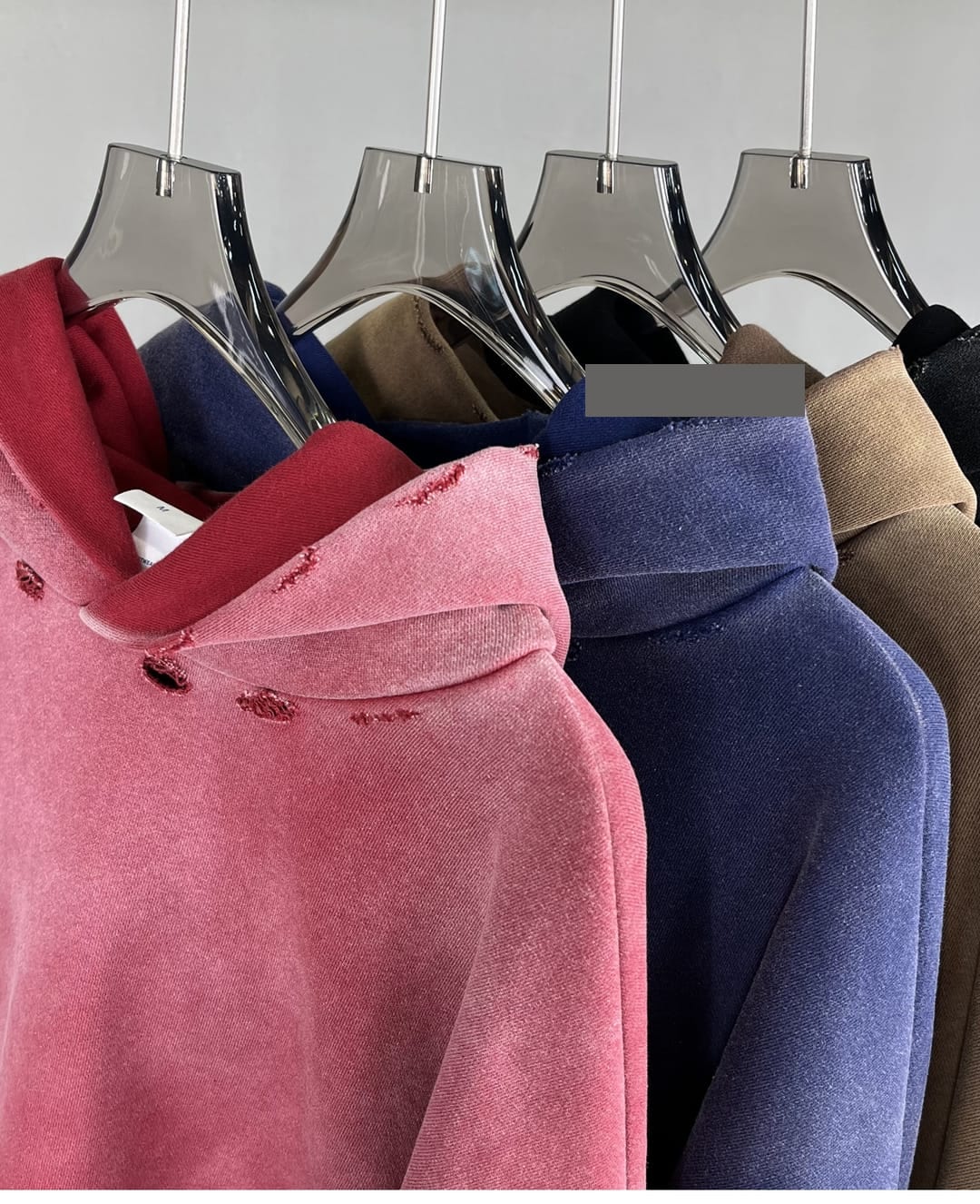 Thick Terry 450Gsm Vintage Wash Distressed Hoodie – detail 9