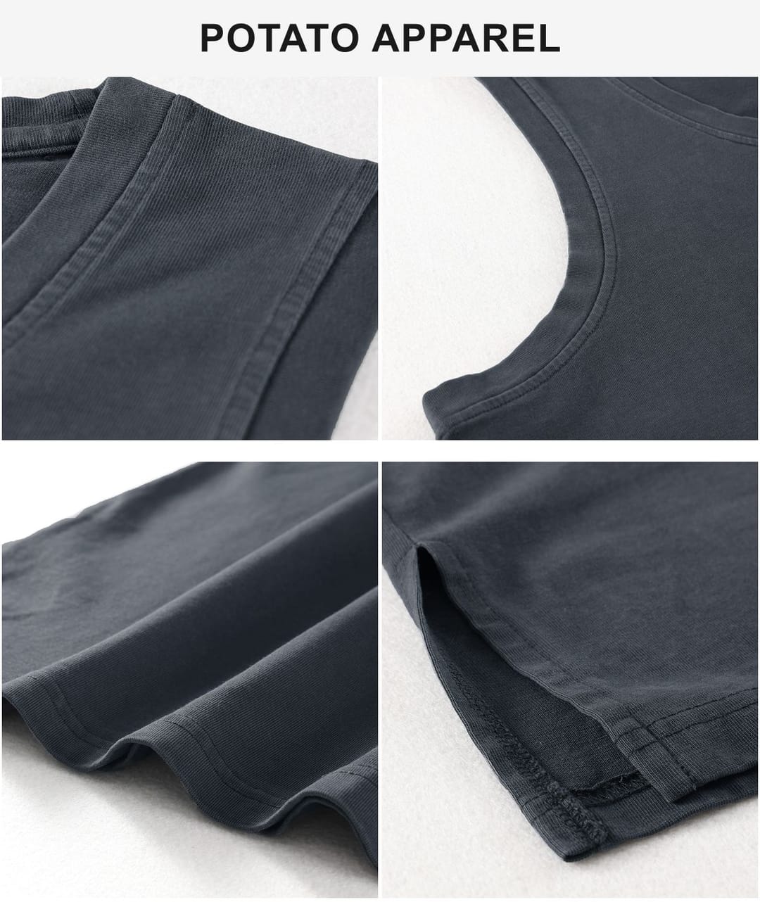 Vintage Washed 275gsm Summer Unisex Fashion Vest – detail 6