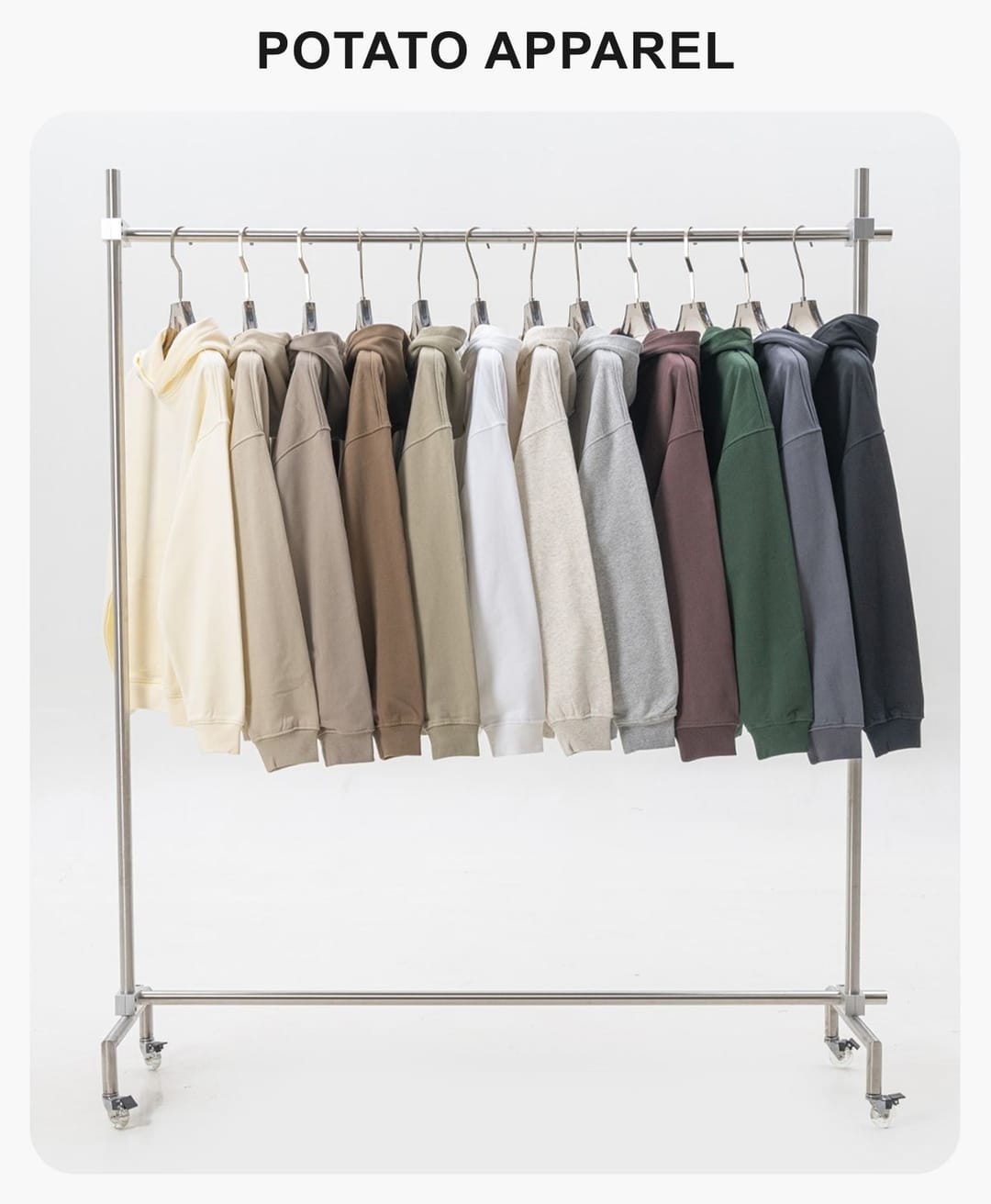 # W0071 Thick Heavy Cotton Terry Solid Oversized Hoodie 440Gsm – detail 1