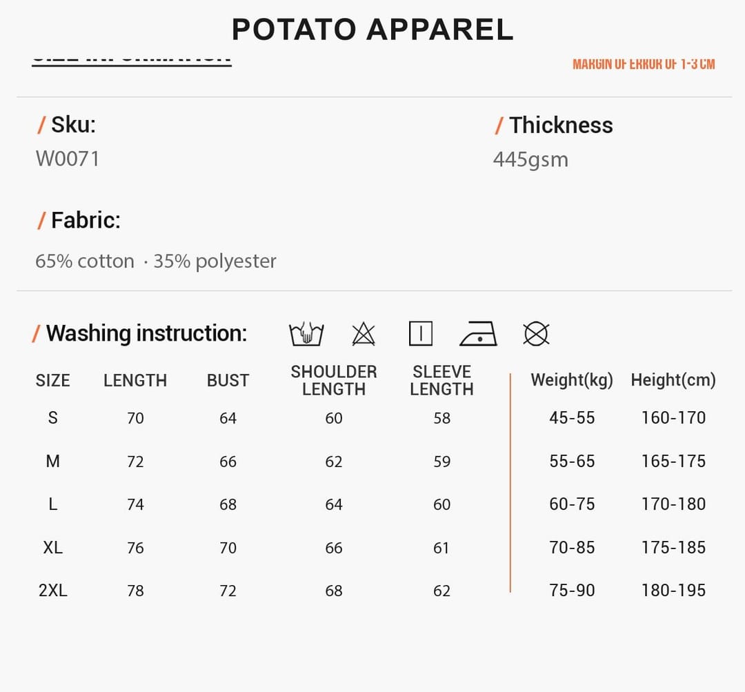 # W0071 Thick Heavy Cotton Terry Solid Oversized Hoodie 440Gsm – detail 2
