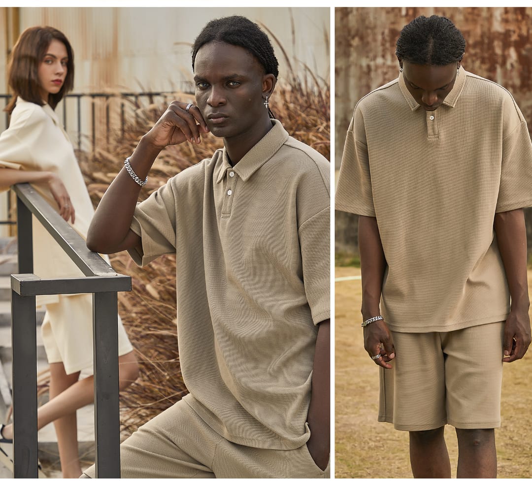 Waffle 330G Buttons Polo T-shirt – detail 10