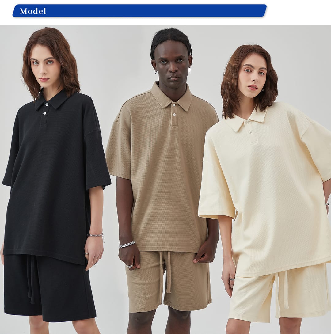 Waffle 330G Buttons Polo T-shirt – detail 9