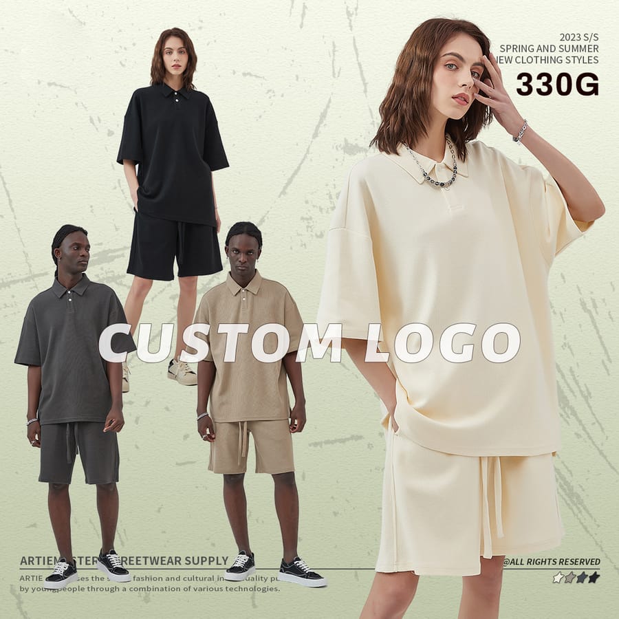Waffle 330G Buttons Polo T-shirt