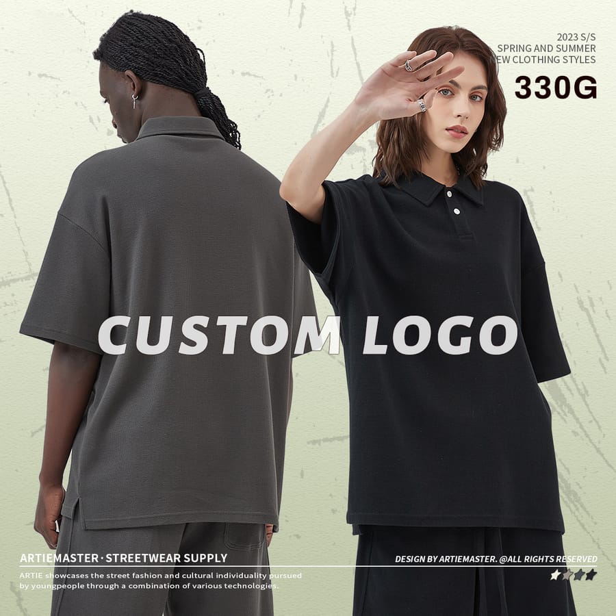 Waffle 330G Buttons Polo T-shirt thumbnail 4